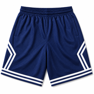 Custom Navy Basketball Shorts Breathable Mesh Athletic Sports Training Team Uniform Wear - Product Image 1