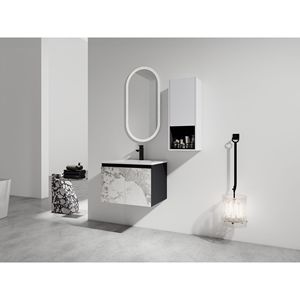 Mobile Bagno Sospeso da 24 Pollici con Lavabo in Ceramica e Armadietto Laterale, Ante con Chiusura Ammortizzata, Combinazione Mobiletto (Pacchetto KD) - Product Image 4