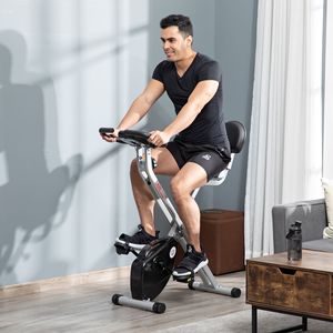 จักรยานออกกำลังกายแบบพับได้ในร่ม X Bike 8 ระดับความต้านทานแม่เหล็ก สำหรับออกกำลังกายแบบแอโรบิก สีเทา เหมาะสำหรับการออกกำลังกายที่บ้าน - Product Image 2