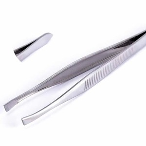 Pinza para Cejas de Acero Inoxidable con Punta Inclinada, Herramienta Profesional de Precisión para Depilación Facial, para Salón de Belleza - Product Image 6