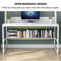 Bureau d'étude en bois pour étudiants, avec étagère de rangement pour livres, fabriqué en Chine par Tribesigns, bureau d'ordinateur personnalisé pour la maison ou le bureau