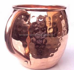 ถ้วยทองแดง100% ปราศจากสาร BPA พร้อมการตกแต่งทองเหลืองคลาสสิกสำหรับค็อกเทลวอดก้าขิงมอสโกมิวล์ - Product Image 6