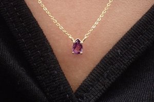 Pendentif en améthyste, pierre précieuse naturelle, argent sterling 925, pierre de naissance de février, cadeau pour femme, bijoux - Product Image 5