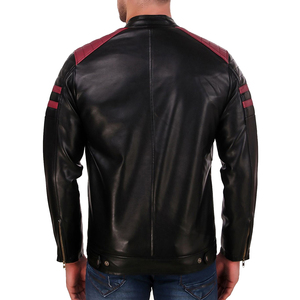 <b>Men</b> Leather <b>Jacket</b> for <b>Men</b> Black Real Leather <b>Jacket</b> <b>Biker</b> Moto Custom <b>Men's</b> Pure Leather <b>Jacket</b> - Product Image 2