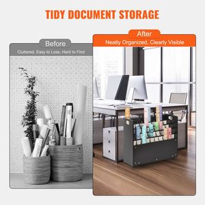 Carrello Portadocumenti Mobile in Legno a 50 Scomparti per Blueprint, Mappe e Piani di Costruzione - Ideale anche come Portariviste - Product Image 5