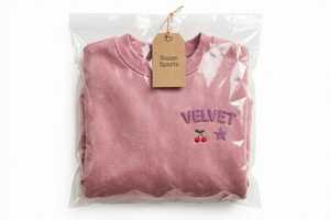 เสื้อสเวตเชิ้ตผู้หญิงสีชมพู คอกลม ป้องกันขนร่วง ลายมัดย้อม ทรงหลวม ไหล่ตก ผ้าคอตตอนผสม แขนยาว ปักตัวอักษรลายเชอร์รี่ - Product Image 6