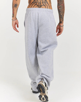 Pantalon de jogging en coton 100% 345 GSM avec logo personnalisé, coupe large élastique, épais, pour homme, décontracté, mi-hauteur, disponible en OEM