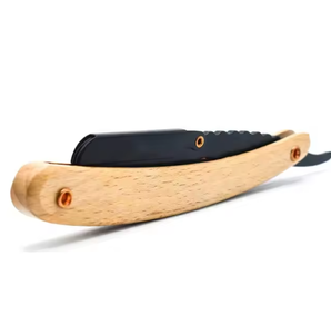 High Quality German Stainless Steel <b>Men's</b> Beard Shaving Razor Cut Throat Design with Wooden Handle shaving razor for sale - Product Image 5