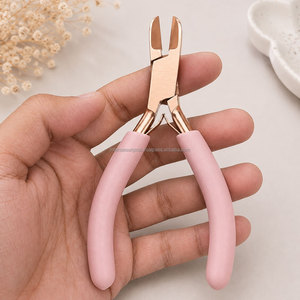 Pince à bec rond en or rose, vente en gros d'usine, poignée souple, outil de fabrication de bijoux - Product Image 3