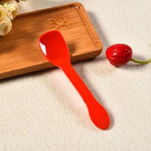 Cuillère jetable moderne en plastique alimentaire 10,3 cm, noire, rouge, jaune, transparente, blanche, emballée individuellement, pour pudding, crème glacée, fête - Product Image 6