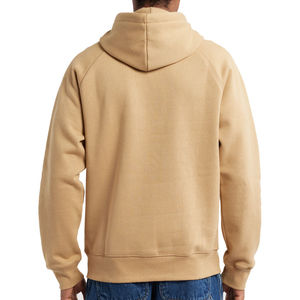 Sweat à capuche unisexe en molleton de coton épais, coupe oversize, beige uni, style streetwear, pour homme, vente en gros personnalisée - Product Image 2