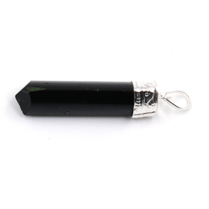 Colgante de Turmalina Negra Natural en Forma de Lápiz de 3 Lados, Gema Pulida, Cristal, Feng Shui, Decoración para el Hogar, Amuleto para Collar - Product Image 2