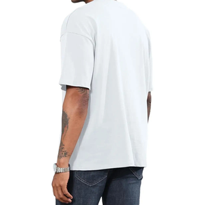 Camiseta de Hombre Oversize con Hombros Caídos, 100% Algodón Jersey, Cuello Redondo, Estilo Casual, Ecológica, Transpirable, Estilo Urbano Holgado - Product Image 3