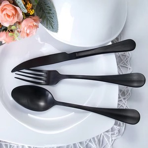 Cuchara y Cuchillo de Acero Inoxidable Negro Mate, Juego de Cubiertos con el Mejor Precio de Fabricante y Proveedor, Juego de Cubiertos para Restaurantes - Product Image 3