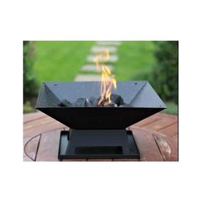 Moderno Caminetto da Giardino Quadrato Portatile con Griglia BBQ e Stufa a Legna per Barbecue Compatti - Product Image 4