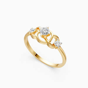 Diamond Fine Women's <b>Yellow</b> IGI Certified 18K Gold Plated Engagement Ring Brilliant Cut Natural Classic Style Lab Diamond - Product Image 2