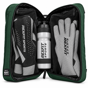 Bolsa de equipo personalizada para portero con bolsillos de malla con cremallera y almacenamiento para guantes, ideal para entrenamiento de fútbol y viajes de equipo, con asa resistente. - Product Image 3
