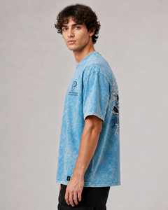 Camiseta Oversize para Hombre con Lavado Ácido y Estampado de Calavera, Manga Corta, Cuello Redondo, Estilo Urbano, de Algodón Jersey, Precio al por Mayor - Product Image 4