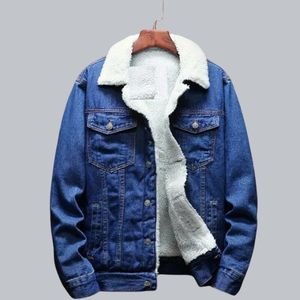 Men's High Quality Winter Thicker Jean <b>Jacket</b> With Fur Winter Design Varsity <b>Jacket</b> Fur <b>Lined</b> Denim <b>Jackets</b> With <b>Fleece</b> Fur Made - Product Image 5