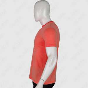 T-shirt en tricot à manches courtes pour homme, couleur unie, col rond, coupe classique, style décontracté, rouge - Product Image 5