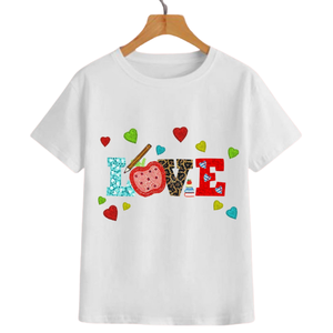New Arrival High Quality Custom T-Shirts for Women Summer Wear with Casual Sequin <b>Patches</b> Cotton Fabric for <b>Back</b>-to-School - Product Image 2