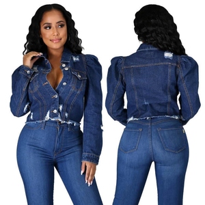 Chaqueta Vaquera Azul Personalizada para Mujer, Tejido Transpirable, Estilo Universitario, Largo Regular, Venta al Por Mayor - Product Image 2
