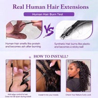 Extensions de cheveux humains bouclés sans nœuds pour tresses au crochet, style Pixie, pour femmes noires