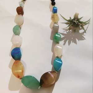 Rose Gold Resin Necklace From India Rhodium Plated with Screw Lock Customizable for Weddings Parties Engagements - Product Image 1