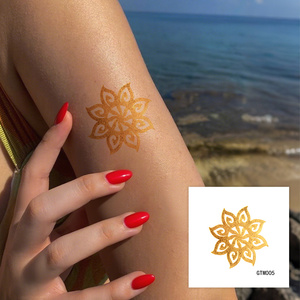 Venta al por mayor personalizado metálico tatuaje <span class=keywords><strong>temporal</strong></span> pegatina lámina de oro arte corporal impermeable Sexy Festival boda fiesta tatuaje - Product Image 3