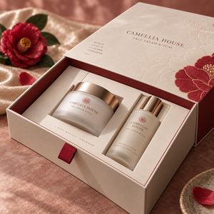 Custom CAMELLIA Face Cream Ritual Sliding <b>Drawer</b> Packaging Box - Product Image 4