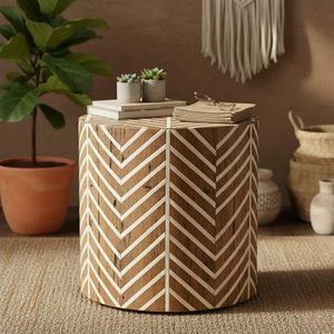 Luxury Decorative Bone Inlay Side <b>Table</b> Artisan Handmade Accent For Contemporary Living Spaces And Hospitality Decor - Product Image 4