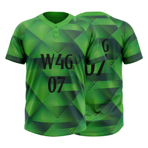 Maillot de football vert à imprimé géométrique pour homme, manches courtes, sublimation, polyester anti-humidité, col rond, coupe classique - Product Image 1