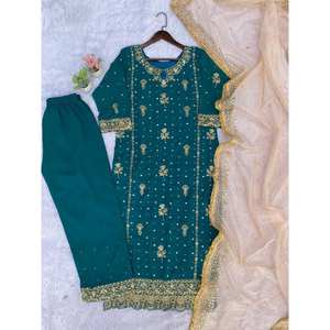 Ropa de fiesta de diseñador para mujer, parte inferior superior y hermoso conjunto Dupatta - Product Image 1