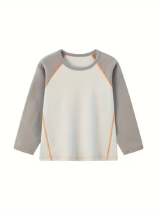 T-shirt à manches longues pour filles, col rond, couleur unie, jersey décontracté, respirant, 100% polyester, collection du Bangladesh - Product Image 4