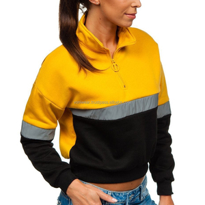 Pull à capuche d'hiver en polyester/coton de haute qualité sweat-shirt à capuche court uni pour femmes sur mesure - Product Image 2