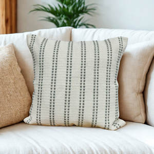 Housses de coussin tissées à rayures texturées personnalisées avec décorations tissées à la main, housses de coussin carrées en jacquard tissé - Product Image 5