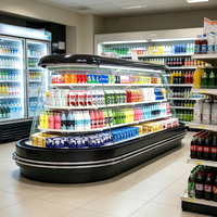 Réfrigérateur commercial ovale anti-rouille à température constante pour présentation de boissons