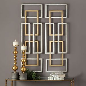 Set di decorazioni da parete moderne in oro e argento, - Product Image 4