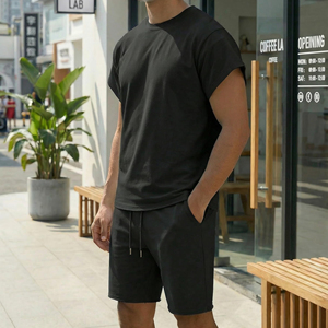 <b>Top</b> Quality Lightweight Summer Polyester Men t Shirts Streetwear Casual Gym Wear Tracksuit Custom Plain t Shirt <b>and</b> <b>Short</b> <b>Sets</b> - Product Image 3