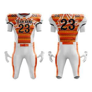 Ensemble d'uniformes de football américain personnalisés à prix abordable, imprimés numériquement, respirants, à séchage rapide, antibactériens, unisexe, adulte, 100 % polyester - Product Image 5