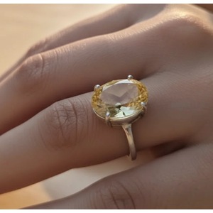Handcrafted Diamond Cut <b>Citrine</b> <b>Ring</b> Natural Crystal Gemstone Adjustable Band Jaipur India Wholesale - Product Image 2