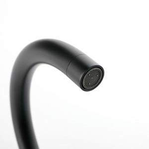 Robinet de baignoire sur pied avec douchette à main, noir mat, débit élevé, pivotant, pour villa - Product Image 5