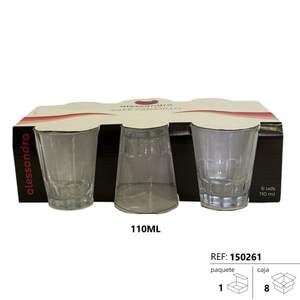 Vaso de Vidrio para Café de 110 ml, Paquete de 12, 1150263VASOS CORTADO - Product Image 1
