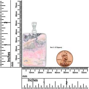 Collier pendentif en rhodochrosite naturelle, argent sterling 925, fait main, style vintage bohème, bijou de guérison en cristal, cadeau - Product Image 3