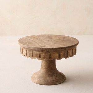 Support à gâteau de luxe en bois massif, présentoir à desserts et fruits, plateau rond en bois pour gâteaux, plateau de service pour mariage, fête, boulangerie - Product Image 5