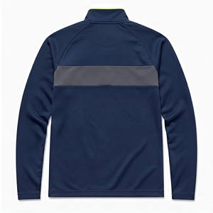 Custom Logo <b>Men's</b> Quarter-Zip Heat-Transfer Printed Breathable Quick Dry Fleece <b>Pullover</b> Track Jacket for Winter Sports Gym - Product Image 4