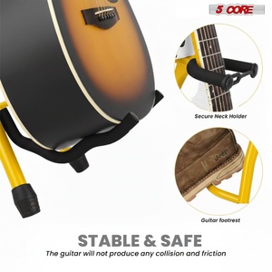 Tabouret de Guitare 5Core, Chaise Rembourrée Pliable de 3,15 po, Siège Musical Robuste avec Repose-Pieds Intégré, Support de Guitare - Product Image 6