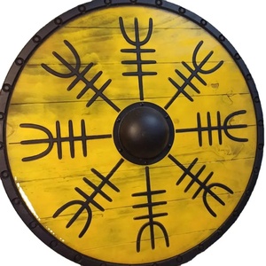 Bouclier Viking en bois avec motif celtique, centre en acier, 24 pouces, fait main, qualité DIY, personnalisable, bouclier rond décoratif - Product Image 4