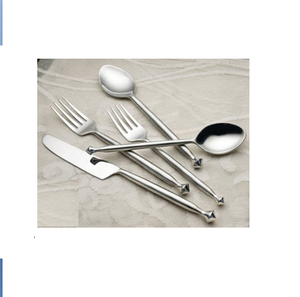 Ensemble de couverts décoratifs de luxe, 4 pièces, couteau, fourchette, cuillère en acier inoxydable, finition polie, passe au lave-vaisselle - Product Image 5