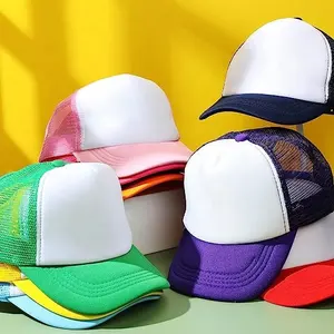 หมวกเปล่าโพลีเอสเตอร์6แผงสำหรับผู้ชาย,หมวกกีฬาเบสบอลหมวกเองตาข่ายโฟม